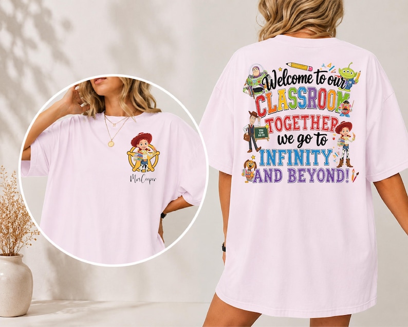 Disney Teacher Team Shirts, Toy Story Teacher Shirt, Teacher Squad Back To School T-Shirts, Teacher Name Tee, First Day Of School Tees image 3