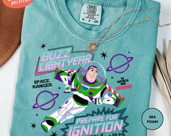 Chemise vintage Buzz l'Éclair Comfort Colors®, chemise Buzz l'Éclair, chemise Toy Story, chemises Disneyland, chemise voyage Disney
