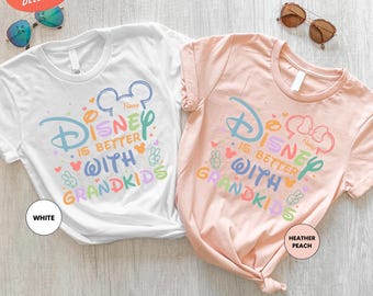 Disney Is Better With Grandkids Shirt, Disney Grandparents Shirt, Disney Family Vacation Shirt, Personalized Grandparents Matching Shirt