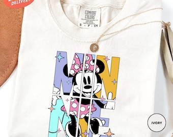 Comfort Colors Retro Minnie Mouse Shirt, Disney Shirt for Women, Disney Minnie Shirt, Disney Family Trip Shirt, Disney Girls Gift Shirt