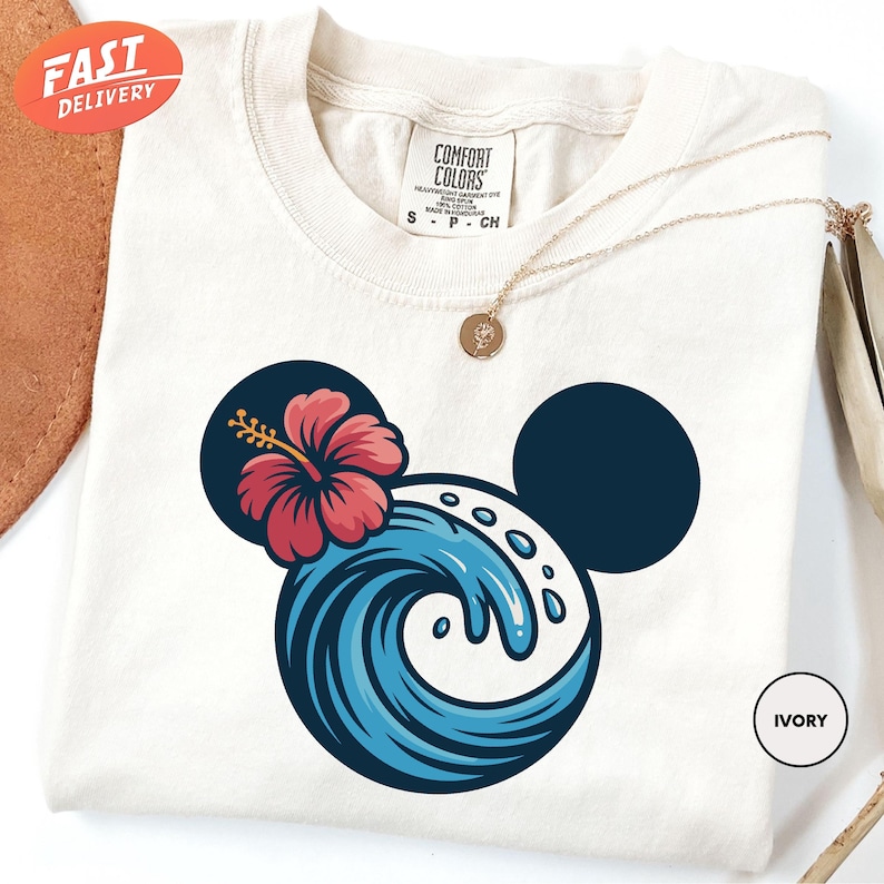 Chemise Moana Disney confort couleurs, chemise Walt Disney World, chemise voyage Disney, chemise Moana oreilles de Mickey Mouse, chemise fête d'anniversaire Moana image 1