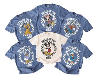 Custom Mickey And Friends Birthday Shirt, Disney Birthday Party Shirt for Kids, Birthday Toddler Boy Girl Gift, Disneyland Birthday Crew Tee