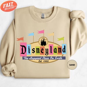 Vintage Disneyland Sweatshirt, Disneyworld Sweatshirt, Magic Kingdom Crewneck, Disneyland Est. 1955 Shirt, Retro Disney Trip Sweatshirt