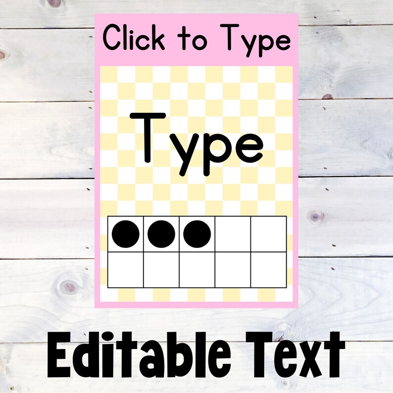Preppy Pastels - Ten Frame Number Math Posters | Editable - Etsy