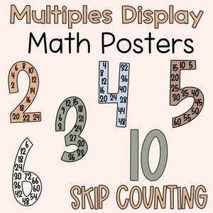 Boho Neutral - Multiples Display Math Posters Skip Counting