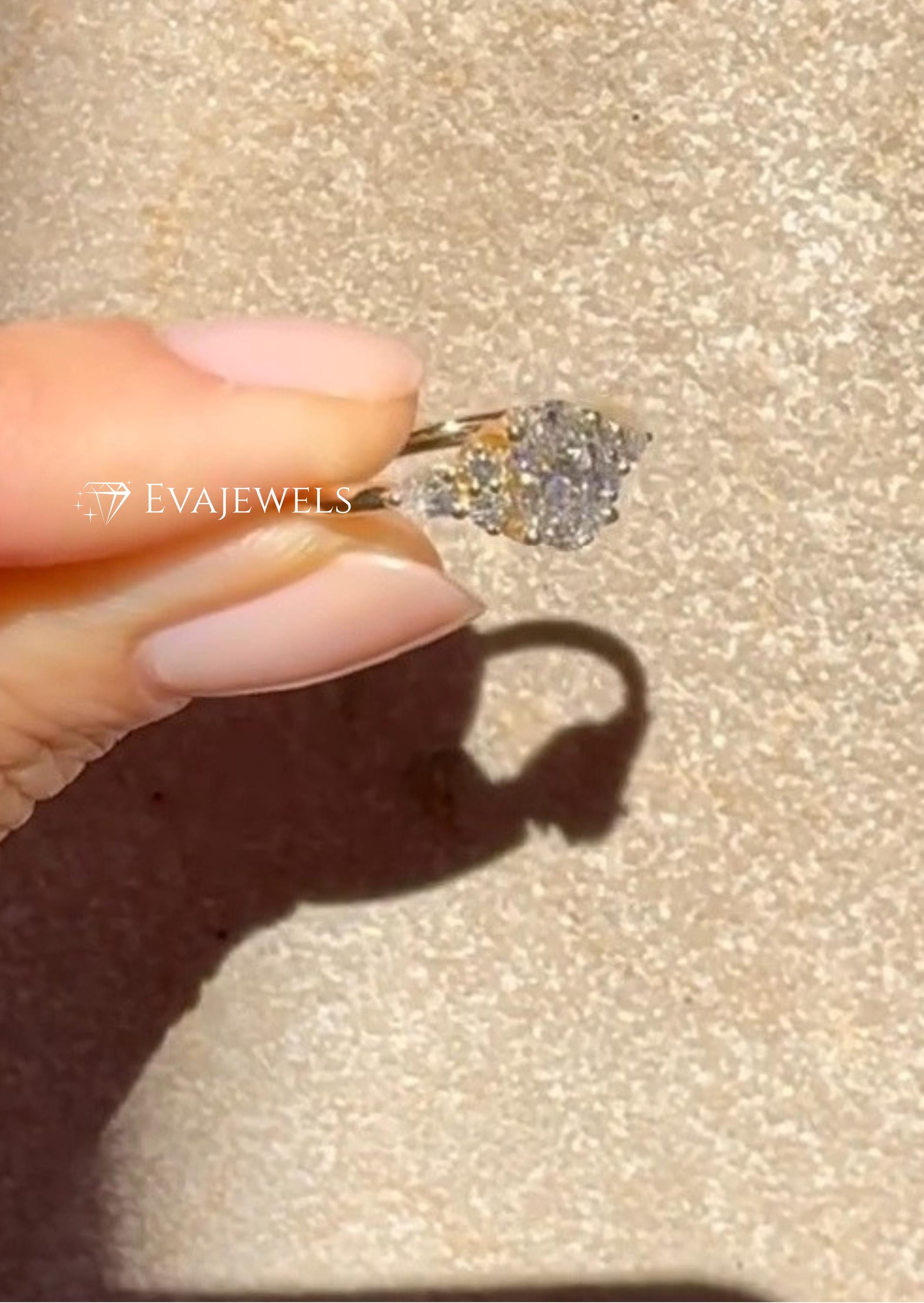 2.00ct E-VVS2 ペアシェイプラボグロウンダイヤモンドソリティア指輪 