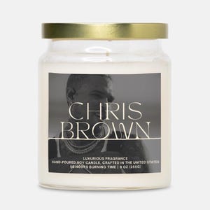Chris Brown Candle, Geschenk für Chris Brown Fan, von der Sängerin inspirierte Kerze, Chris Brown Merch