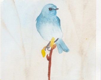 Original Art - Bluebird Painting, bird, watercolor