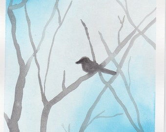 Original Art - Lone Bird, painting, watercolor