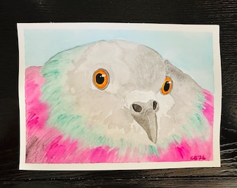 Original Painting - Pigeon, bird, watercolor