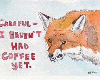 Original Painting - Cranky Fox, red fox, vulpes