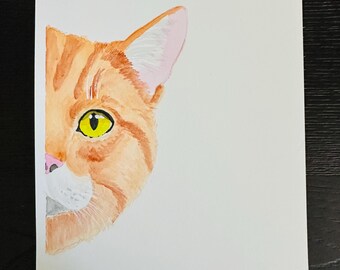 Original Painting - Cat, watercolor, tabby