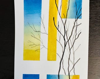 Original Painting - Trees, watercolor, modern