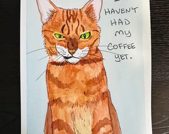 Original Painting - Grumpy Cat, watercolor