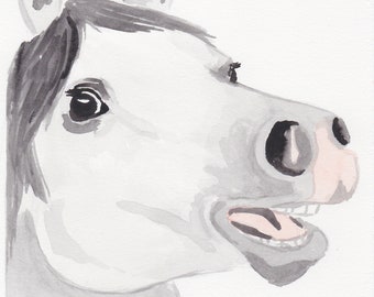 Original Art -  Hey Girl horse, painting, watercolor