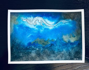 Original Painting - Dragon, watercolor