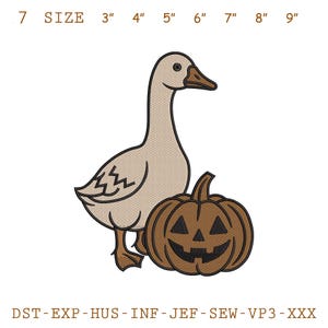 Halloween Gans Stickdatei, Halloween Gans Stickdatei, lustige Gans Maschinenstickerei, Goose PES DST JEF Stickdatei