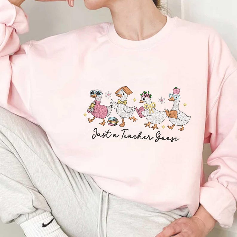 Teacher Goose Embroidery Design: Back to School Machine Embroidery ...