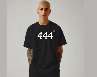 Tamanho grande, 444 Angel Number T, gráficos Y2k, estilo de rua, camisa Angel Number 444