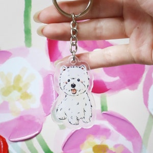 Cute West Highland Terrier Keychain for Dog Lovers  - Accessory for Dog Lovers Accessory Gift, Bags and Keys Kids keychain