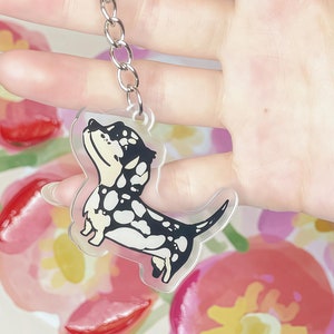 Süßer Dackel Hund Schlüsselanhänger - Handgemachter Acryl Schlüsselanhänger, Brauner Dackel Anhänger, Perfektes Geschenk für Hundeliebhaber
