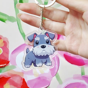 Personalized Stylish Schnauzer Dog Acrylic Keychain - Accessory for Dog Lovers Accessory Gift, Bags and Keys Kids keychain