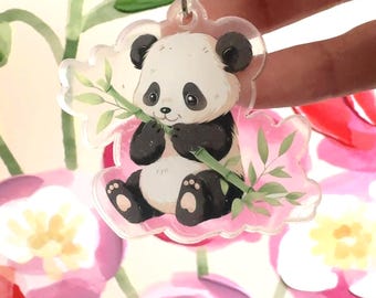 Custom Panda Keychain – Double-Sided Acrylic Charm with Name Personalization