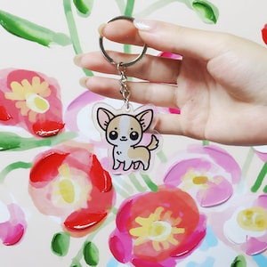 Cute Chihuahua Acrylic Keychain - Accessory for Dog Lovers Accessory Gift, Bags and Keys Kids keychain