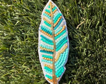 Beaded Feather Pin