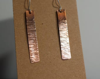 Hammered Copper Earrings | Handmade Sterling Silver Ear Wires | Navajo Owned Artisan Shop