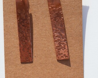 Hammered Copper Earrings | Handmade Sterling Silver Ear Wires | Navajo Owned Artisan Shop