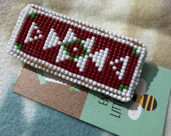 Handmade Navajo Beaded Brooch Pin