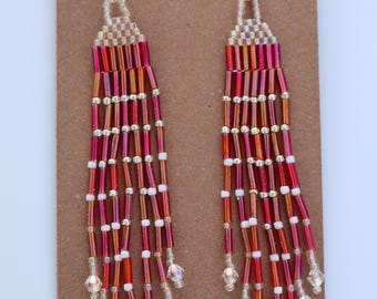 Handmade Beaded Fringe Earrings