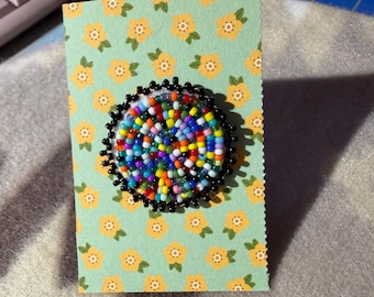 Colorful Seed Bead Brooch