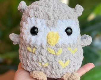 Crochet Owl Plushie: Handmade Woodland Toy Forest Nursery Decor