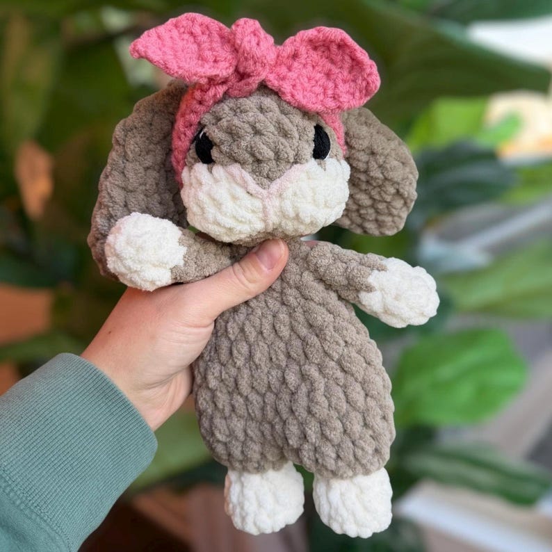 Crochet Baby Bunny Lovey: Handmade Bunny Snuggler with Removable Headband Taffy