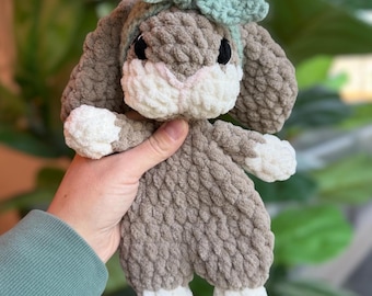 Crochet Baby Bunny Lovey: Handmade Bunny Snuggler with Removable Headband