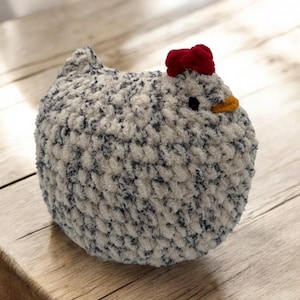 Crochet Mama Chicken Plushie with Chicks: Handmade Farm Animal Toy Set