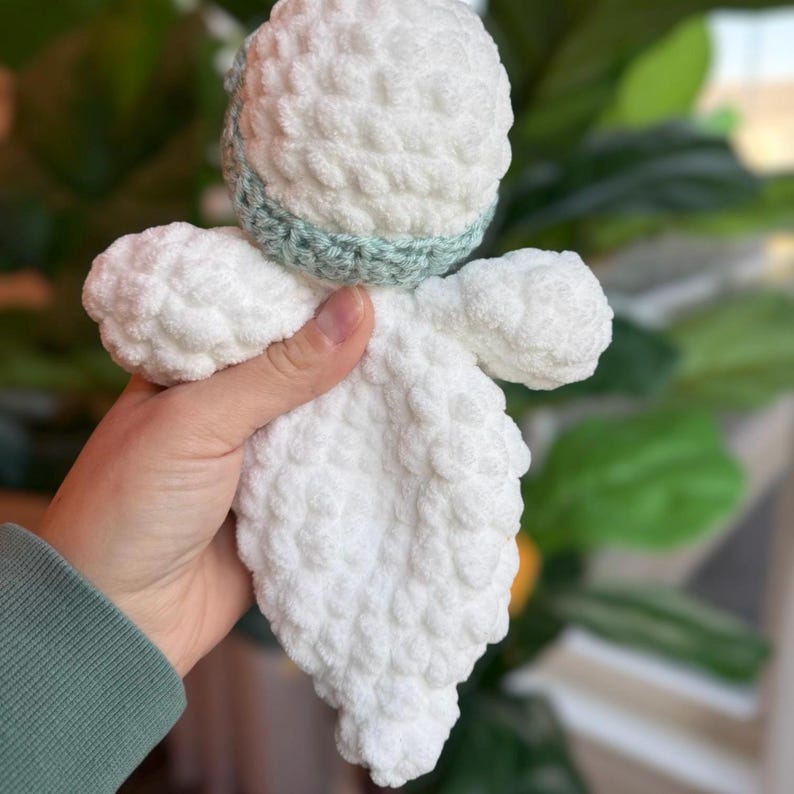Crochet Baby Duck Lovey: Handmade Duck Snuggler with Removable Headband image 3