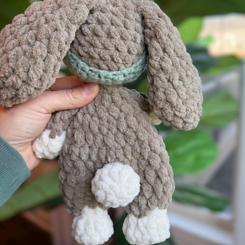 Crochet Baby Bunny Lovey: Handmade Bunny Snuggler with Removable Headband image 3