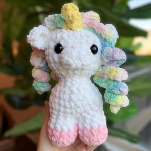 Crochet Unicorn Plushie: Handmade Stuffed Animal Unicorn Toy
