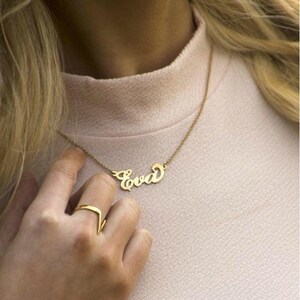 Personalized Name Necklace, Custom Name Necklace, 14K Solid Gold Name Necklace, Birthday Gift for Her, Name Jewelry, Gift for Mom, For Her