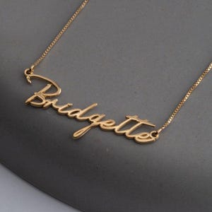 Solid Gold Name Necklace, Personalized Minimalist Name Necklace, Perfect Gift for Her, Personalized Gift, Anniversary Gift, Custom Jewelry