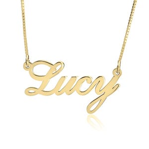 Custom Name Necklace, Personalized Name Necklace, Solid Gold, Gift for Her, Mom Jewelry, Birthday Gift, Anniversary, Mom Necklace, Initial