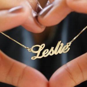 Gold Name Necklace, Custom Personalized Name Necklace, Gift for Her, Mom Jewelry, Pendant, Birthday Gift, Anniversary, Mom Necklace
