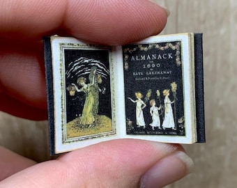Dollhouse Almanack for 1890 Book by Kate Greenaway. 1:12 Scale in 3 Sizes Available, Illustrated #Replica