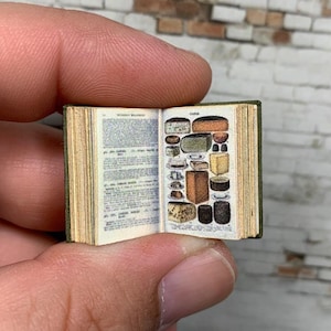 Le livre de Mme Beeton sur la gestion du ménage. Livre de maison de poupée à l'échelle 1:12 avec des pages de prise de notes. Cuisine, recettes. #Réplique illustrée