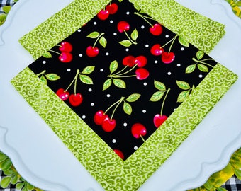 Cherries Napkins Reversible