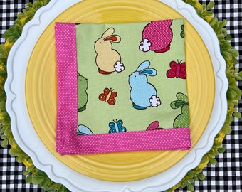 Easter Napkins Reversible Bunnies