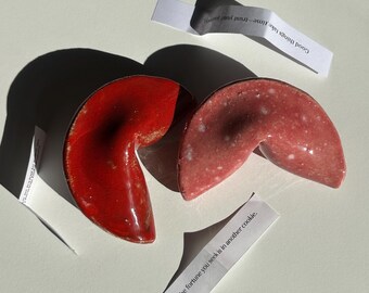 Ceramic Fortune Cookie with Customizable Fortune